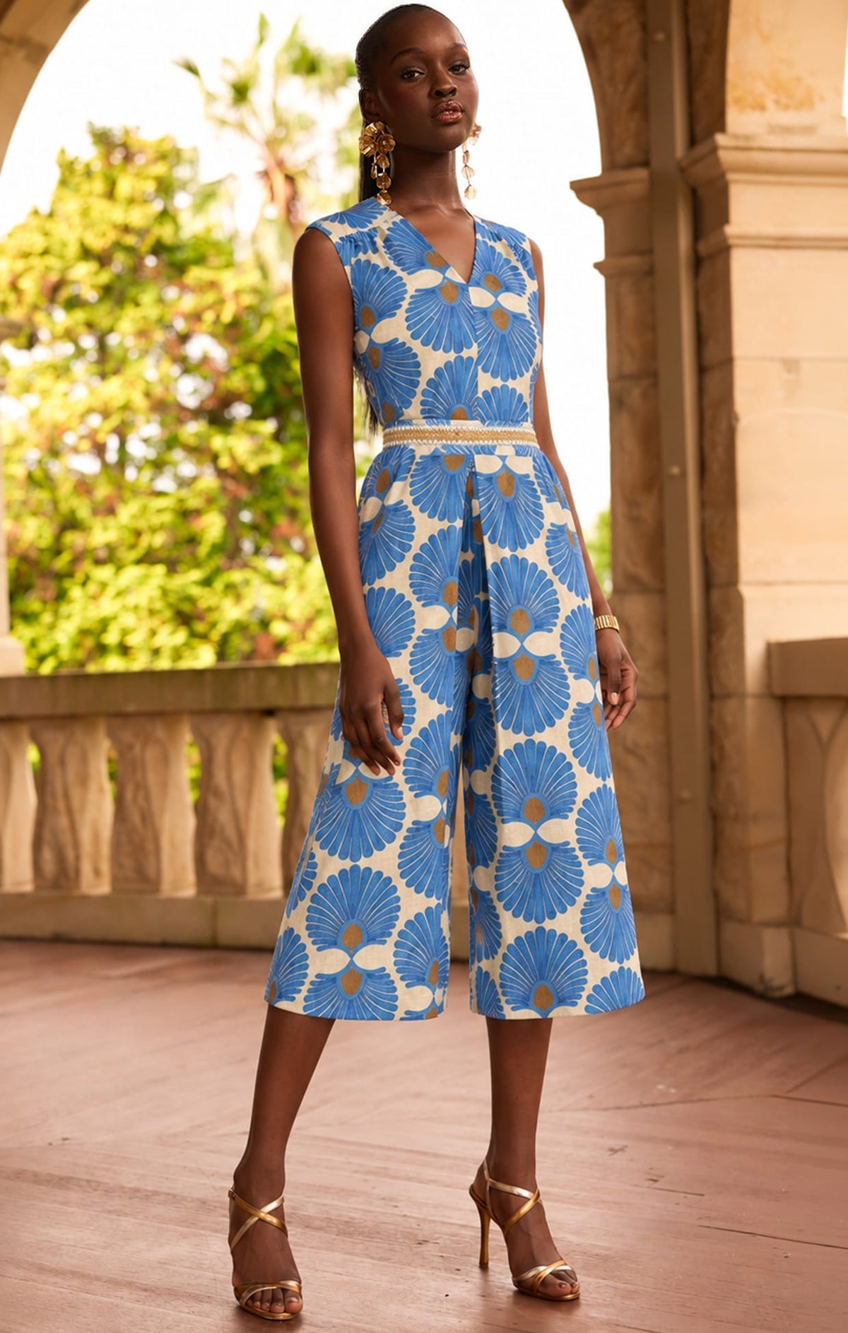 Sacha Drake Shamara Jumpsuit ~ Blue Tan