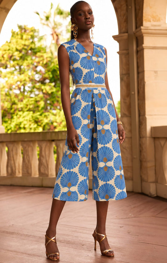 Sacha Drake Shamara Jumpsuit ~ Blue Tan