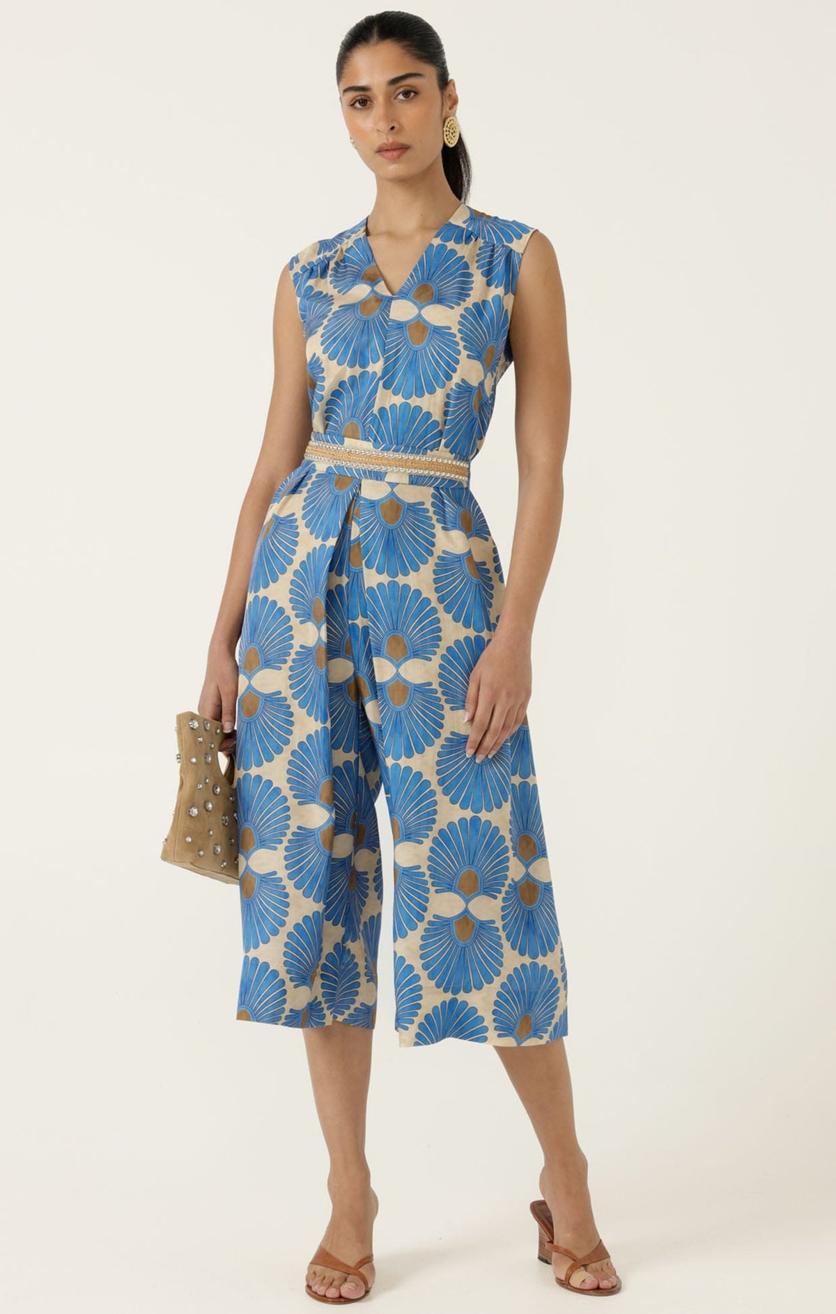 Sacha Drake Shamara Jumpsuit ~ Blue Tan
