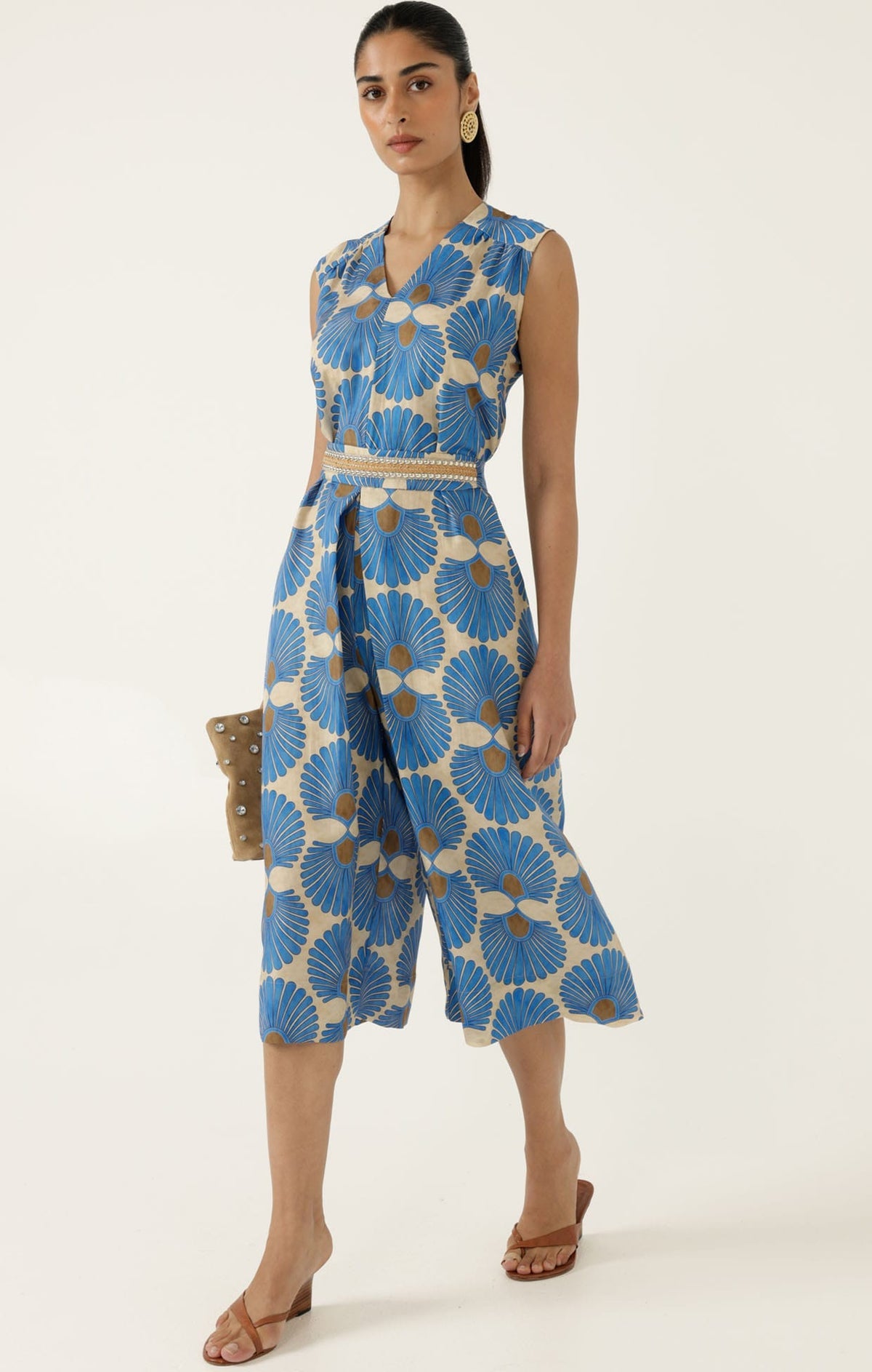 Sacha Drake Shamara Jumpsuit ~ Blue Tan