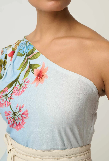 Once Was Elodie One Shoulder Linen Dress - Bloomscape