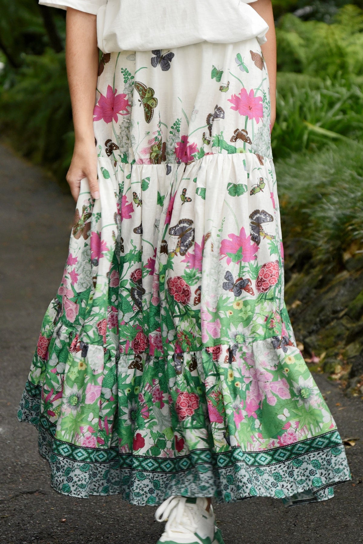 Curate Free Feeling Skirt Floral Border