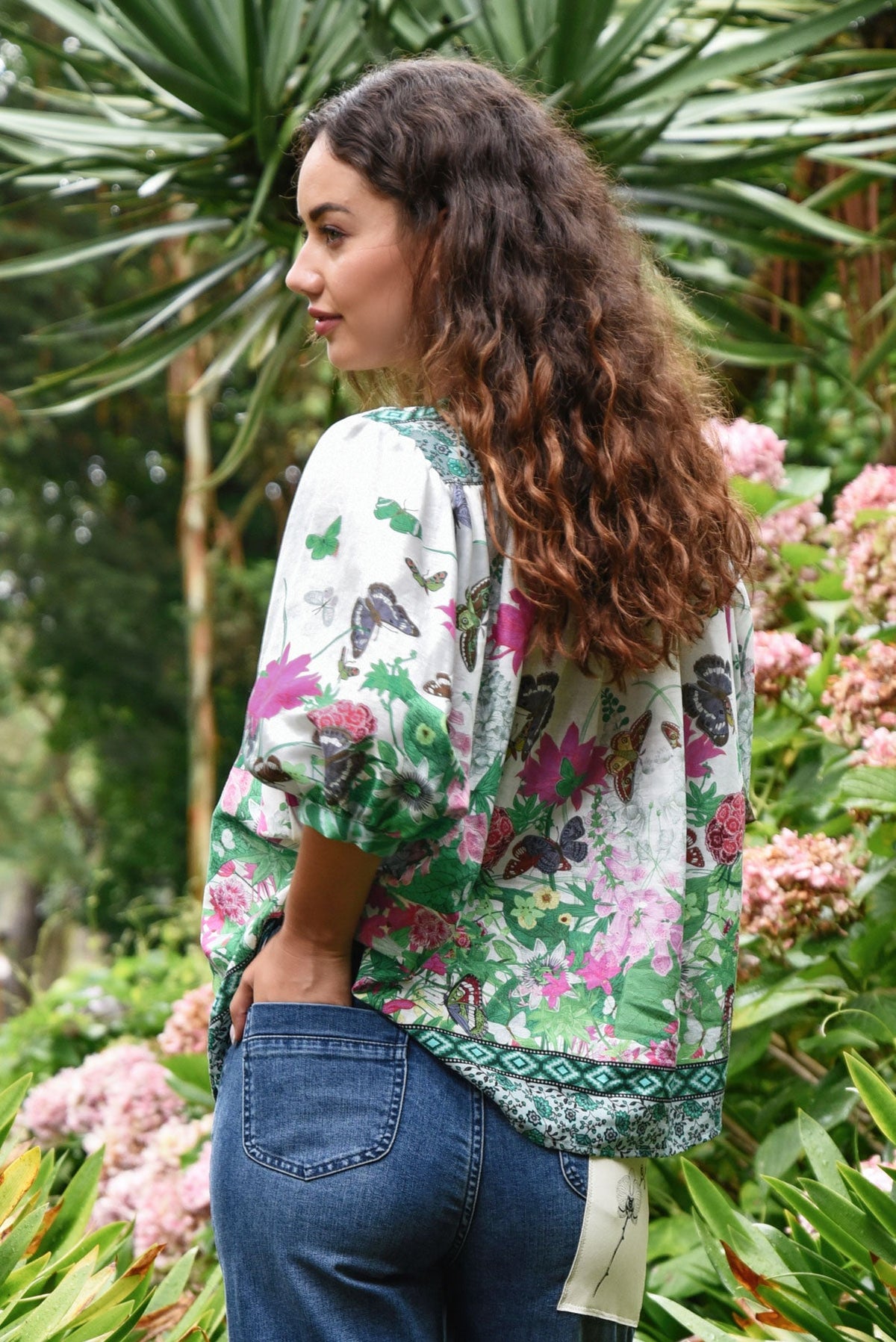 Curate Embrace The Present Shirt Floral Border