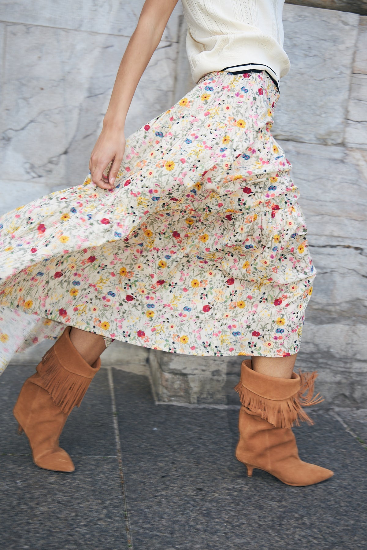 Lolly's Laundry Sunset Maxi Skirt Flower Print