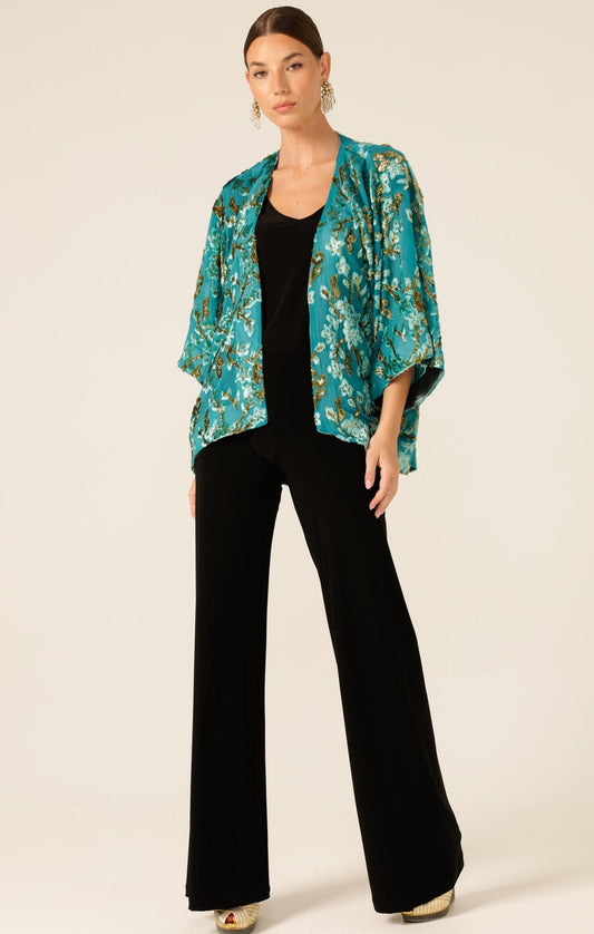 Sacha Drake Blossom Kimono - Turquoise Gold