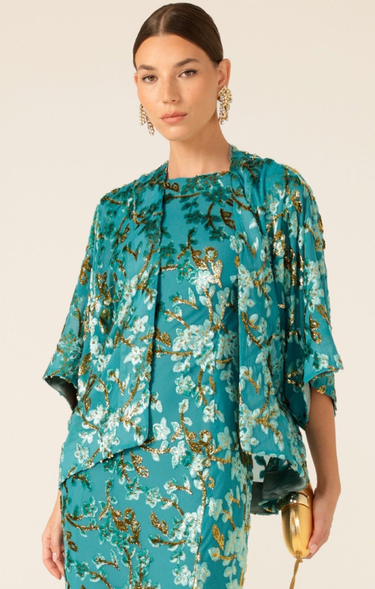 Sacha Drake Blossom Kimono - Turquoise Gold