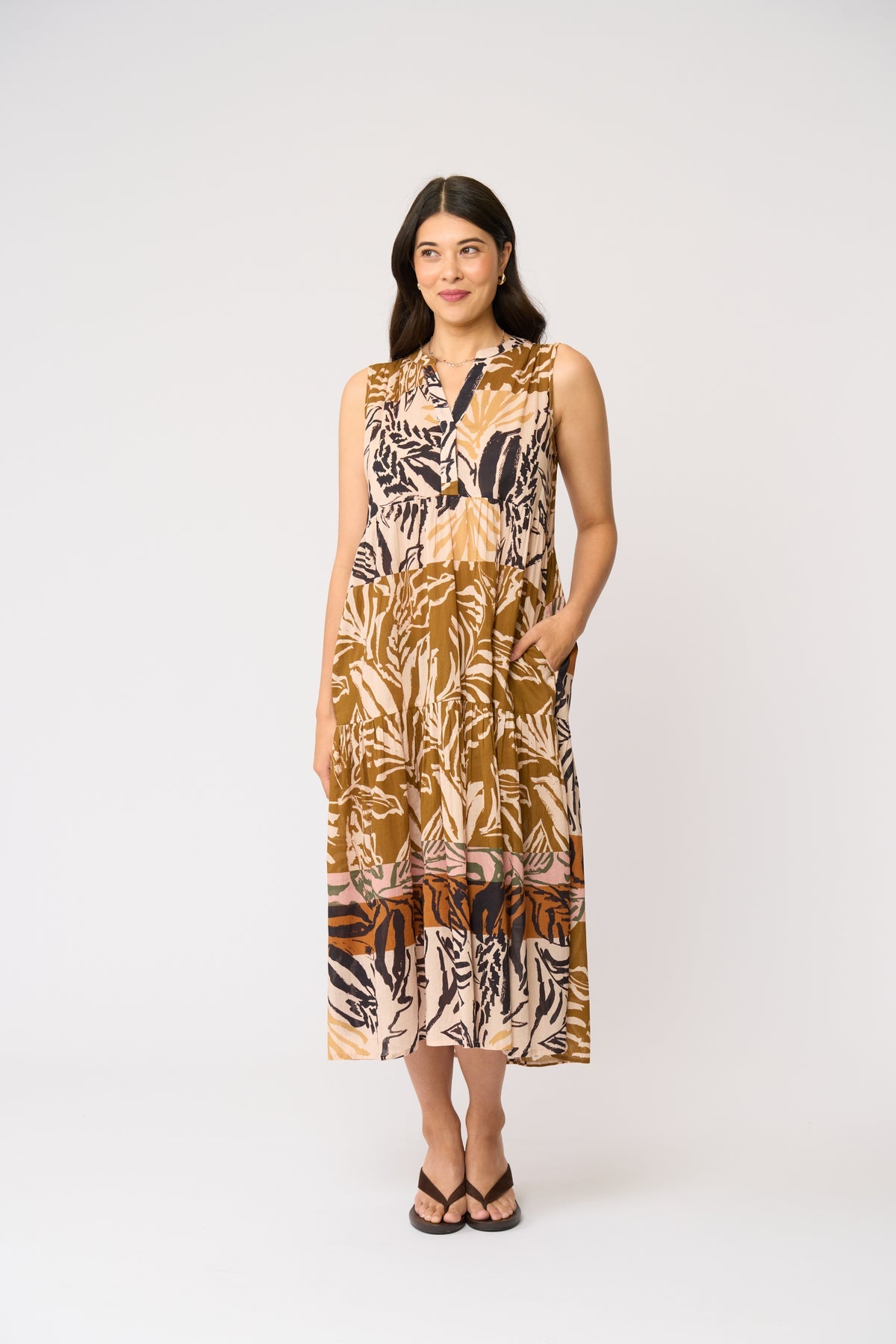 Foil Cruise Moves Dress Keep Palm