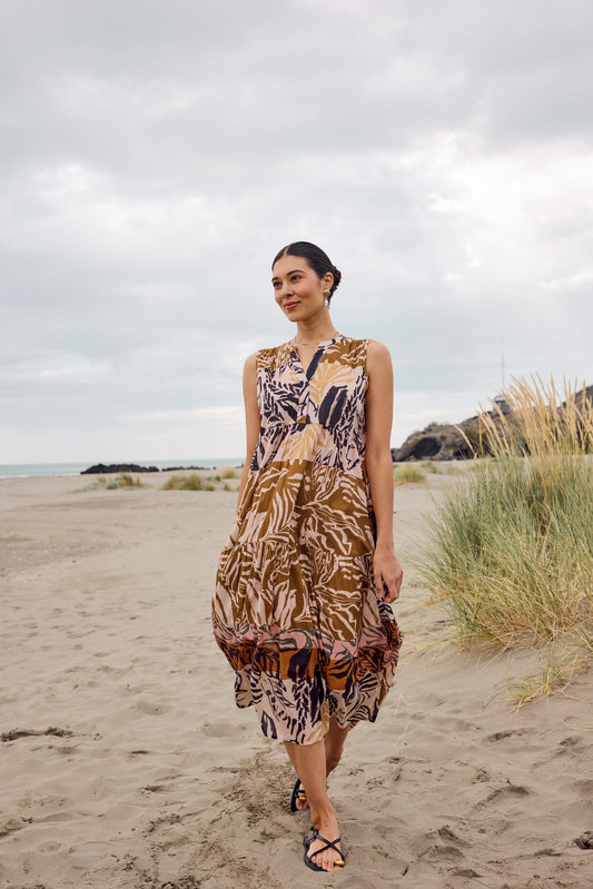 Foil Cruise Moves Dress Keep Palm