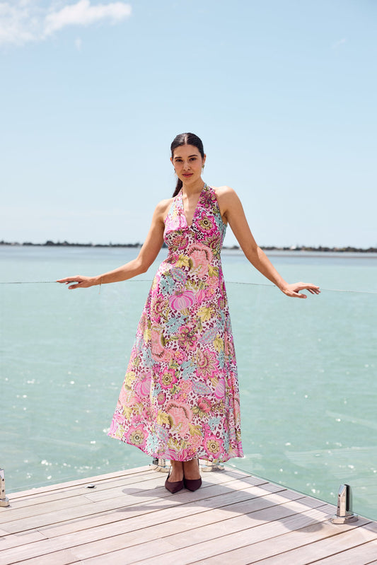 Foil Halter Ego Dress Bohemia
