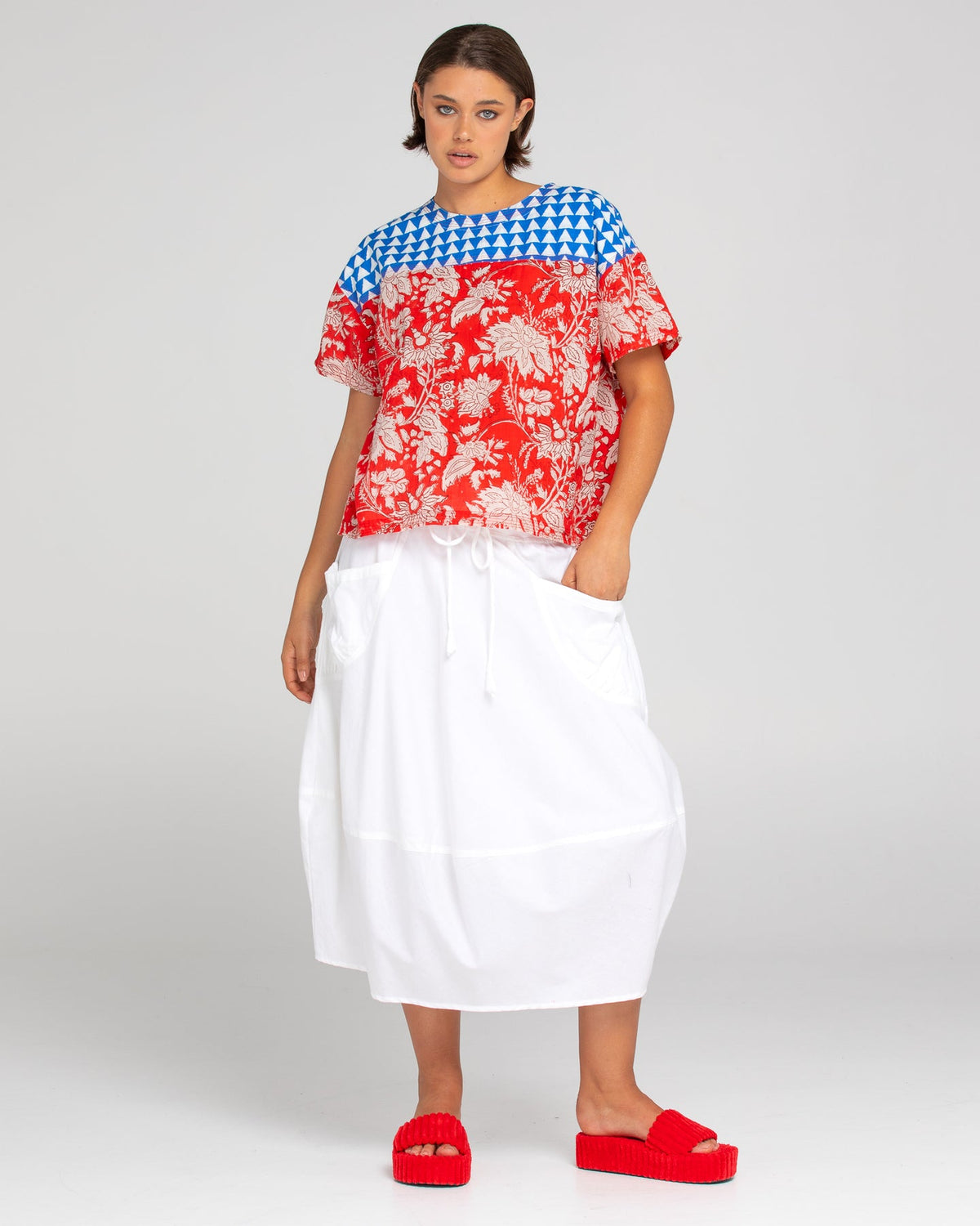 Boom Shankar Guru Skirt ~ White