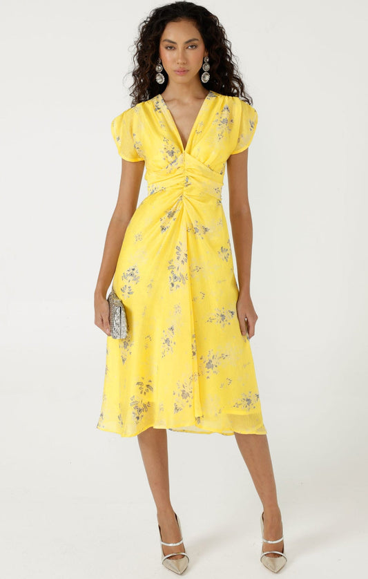 Sacha Drake Petra Midi Dress ~ Lemon