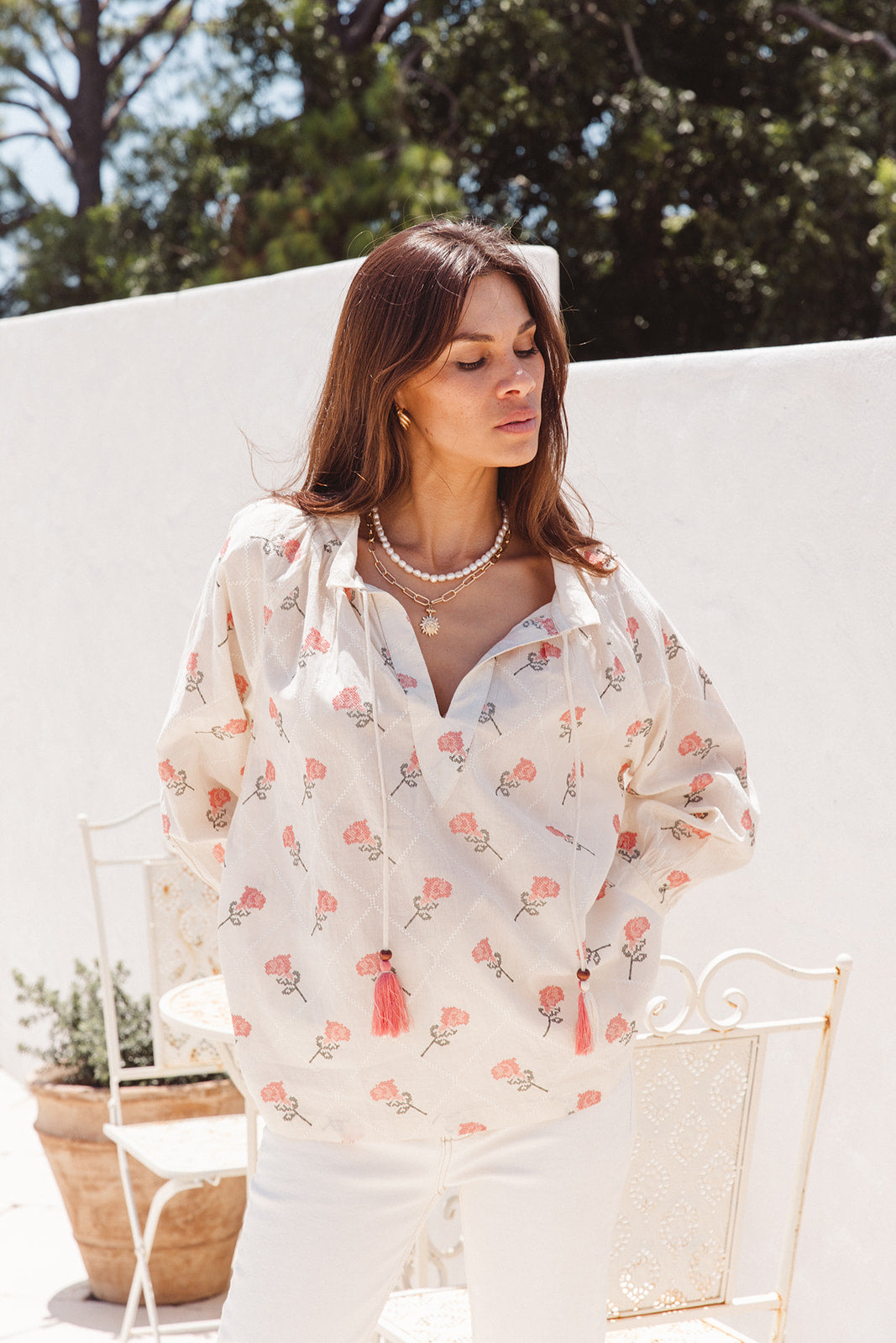 I Am Pylgrym Santorini Top in Desert Roza Print