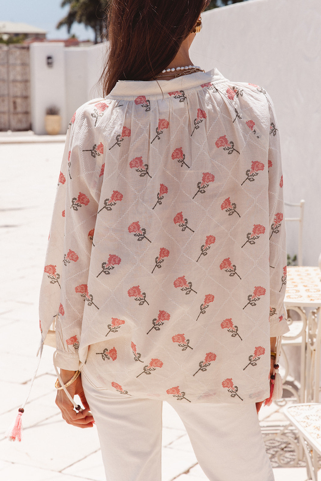 I Am Pylgrym Santorini Top in Desert Roza Print
