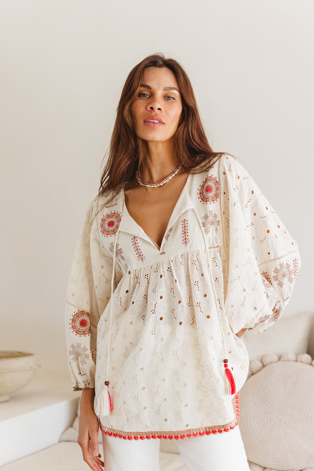 I Am Pylgrym Byron Top in Temple Embroidery
