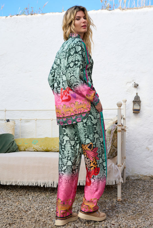 Miss Goodlife Blouse Smile Love Green