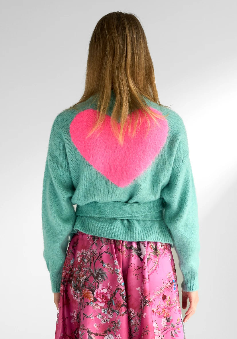 Miss Goodlife Cache Coeur Big Heart turquoise/neonpink