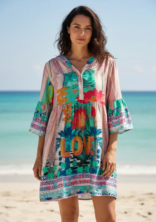 Miss Goodlife Short Dress Love Palace Multicolor