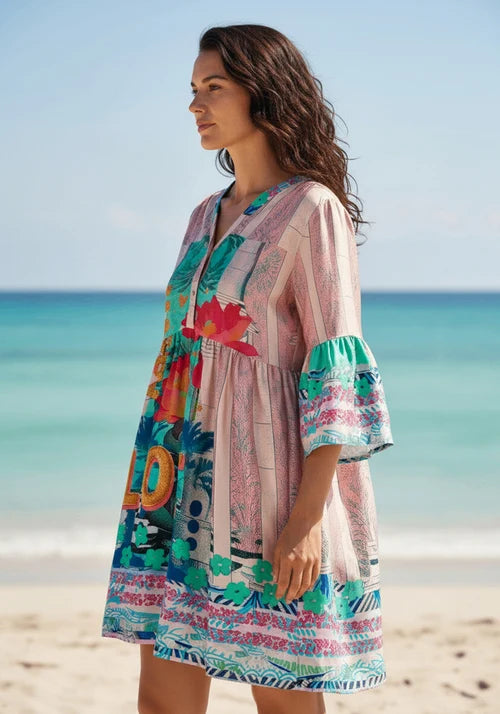 Miss Goodlife Short Dress Love Palace Multicolor