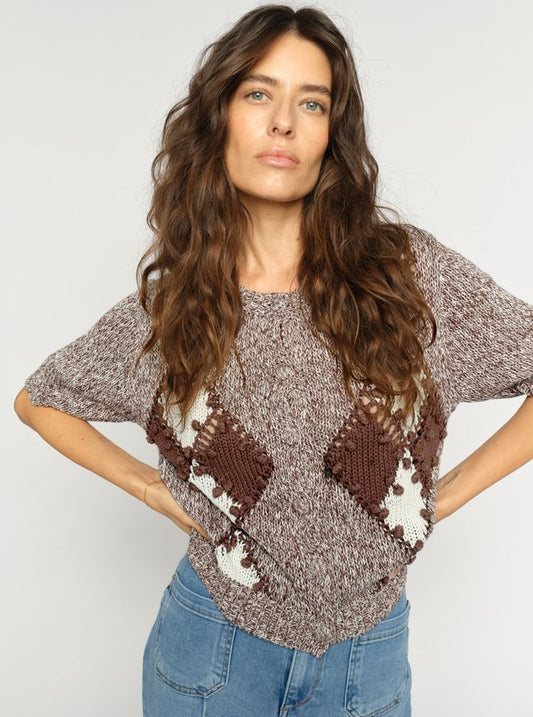 Mos Mosh Elio Cardigan in Coffee Quartz