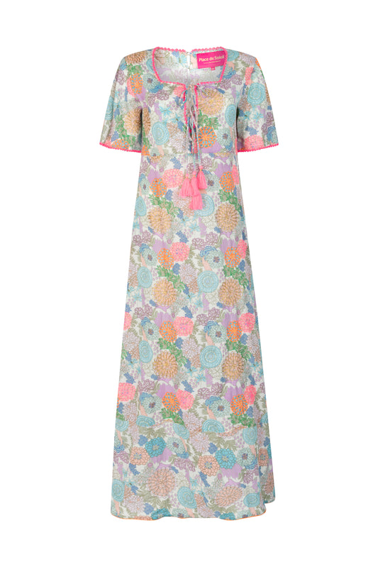 Place Du Soleil Green Rosa Flower Dress