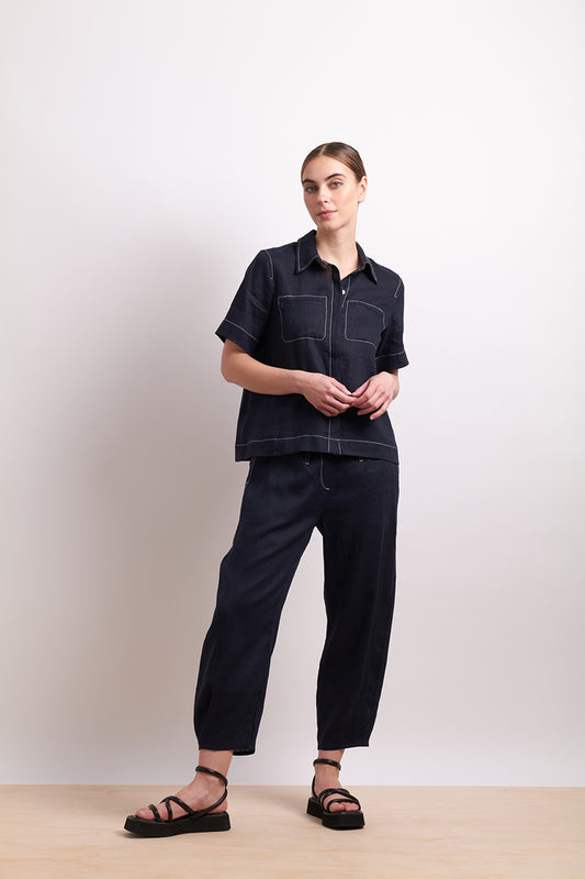 Neris Indigo In Contrast Pant