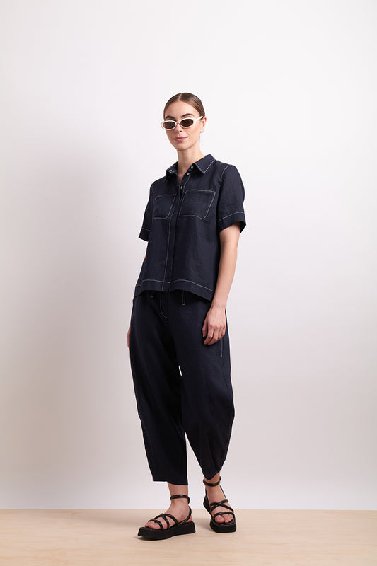 Neris Indigo In Contrast Pant