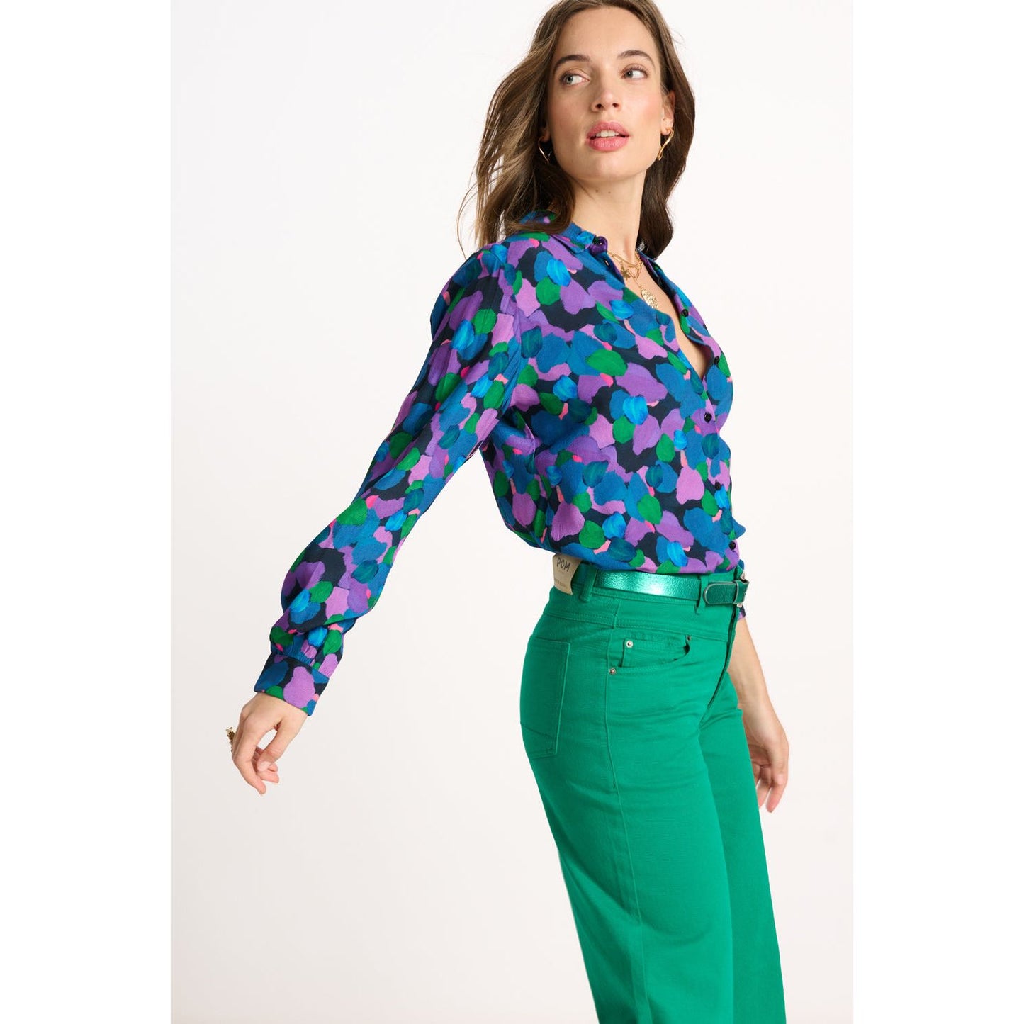 POM Blouse Mila Brushwork Lilac