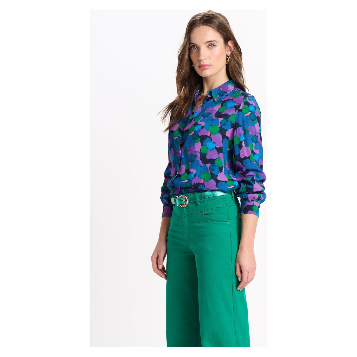 POM Blouse Mila Brushwork Lilac