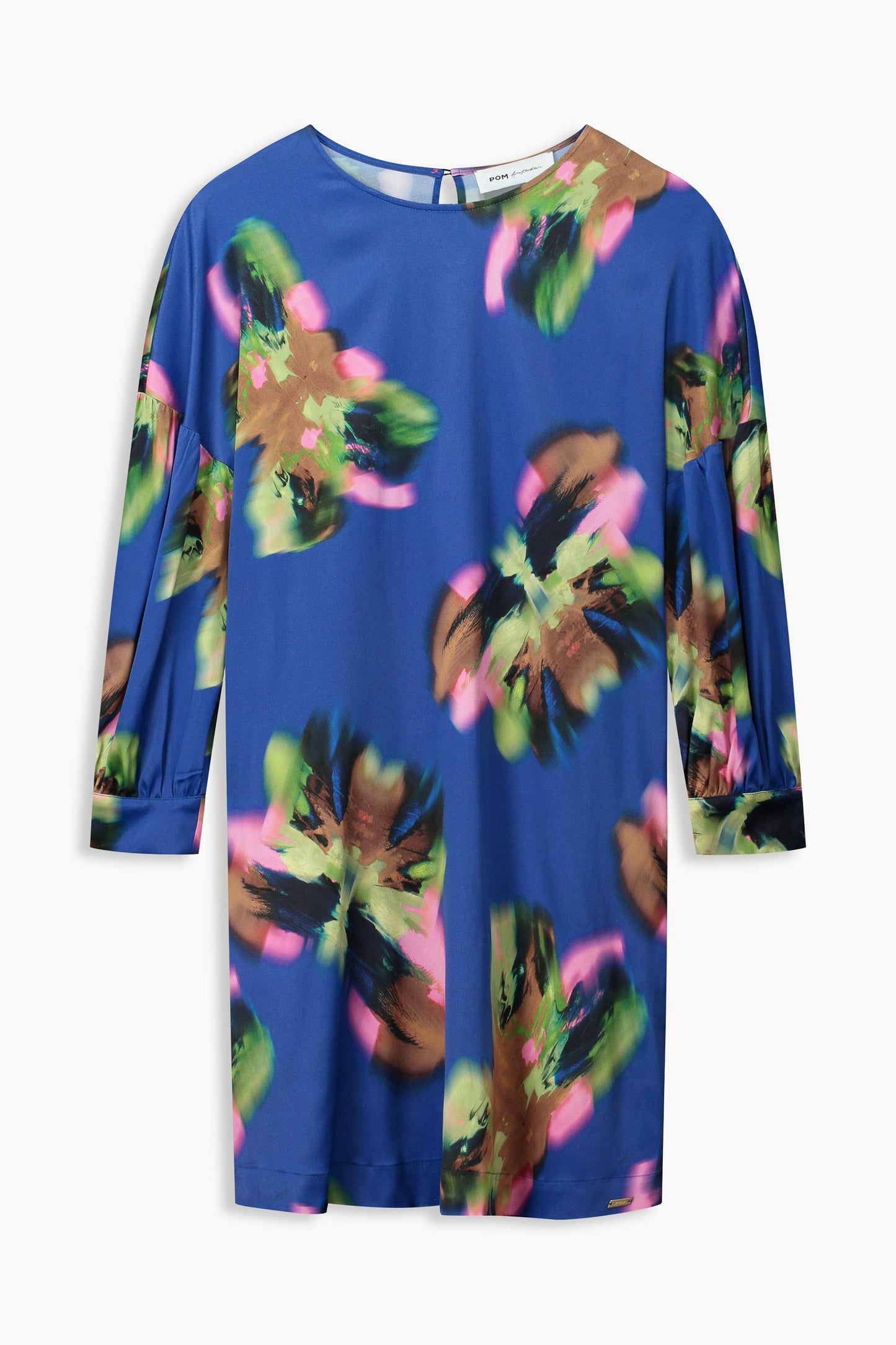 POM Butterfly Blue Satin Dress