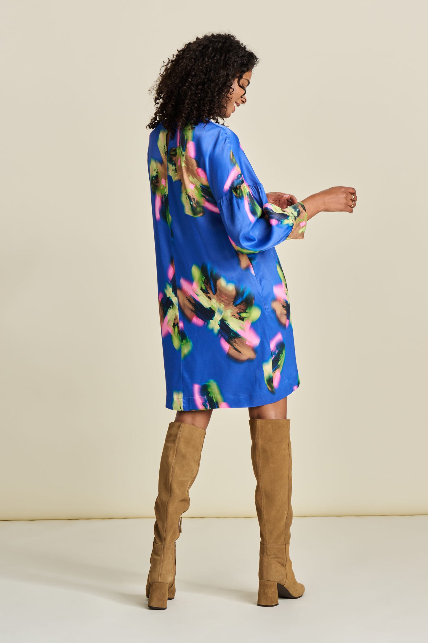 POM Butterfly Blue Satin Dress