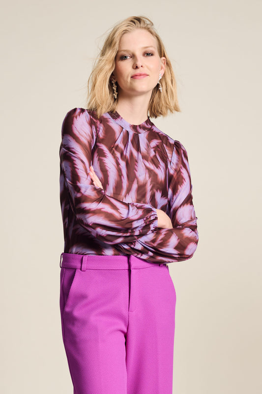 POM Feathers Brown Top