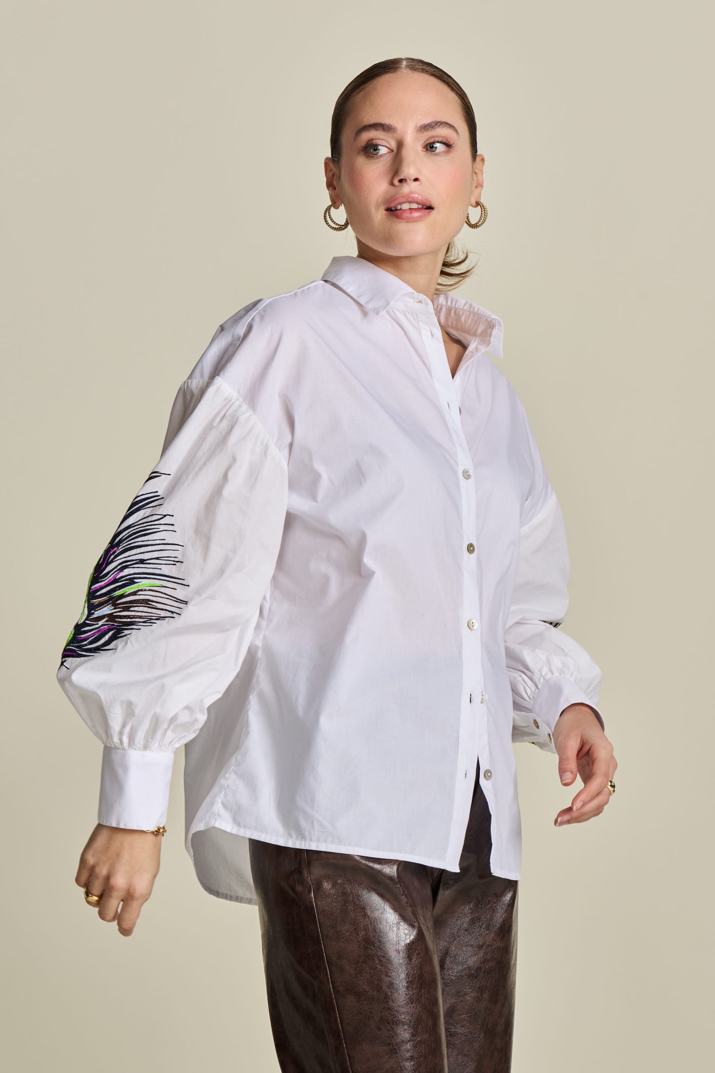 POM White Feather Blouse