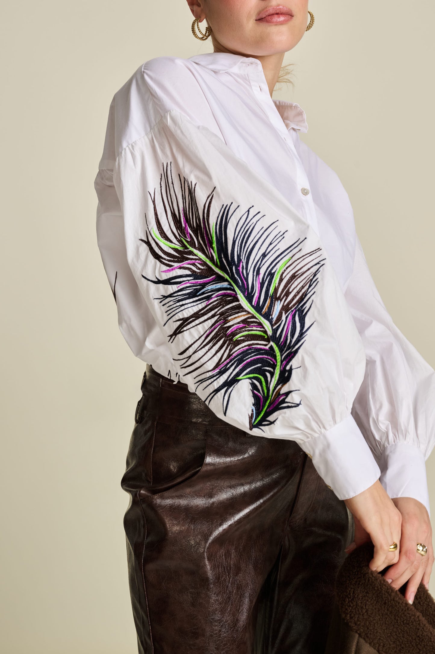 POM White Feather Blouse