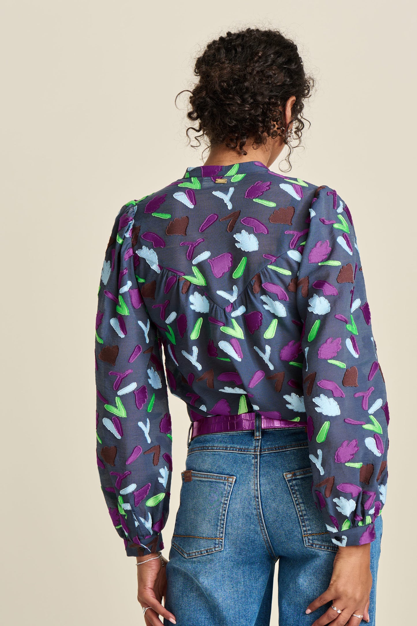 POM Featherfest Blue Blouse