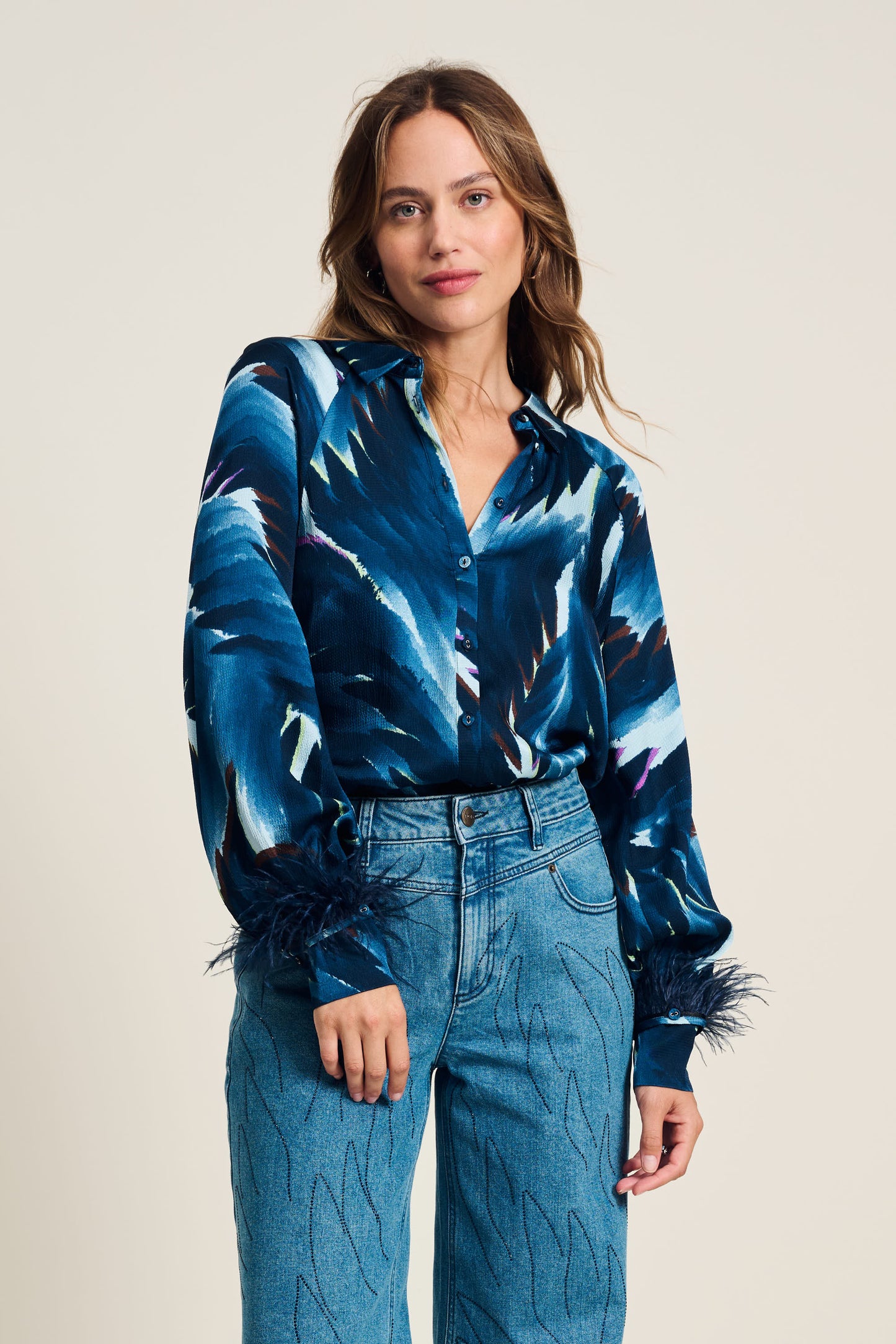 POM Feather Blue Blouse