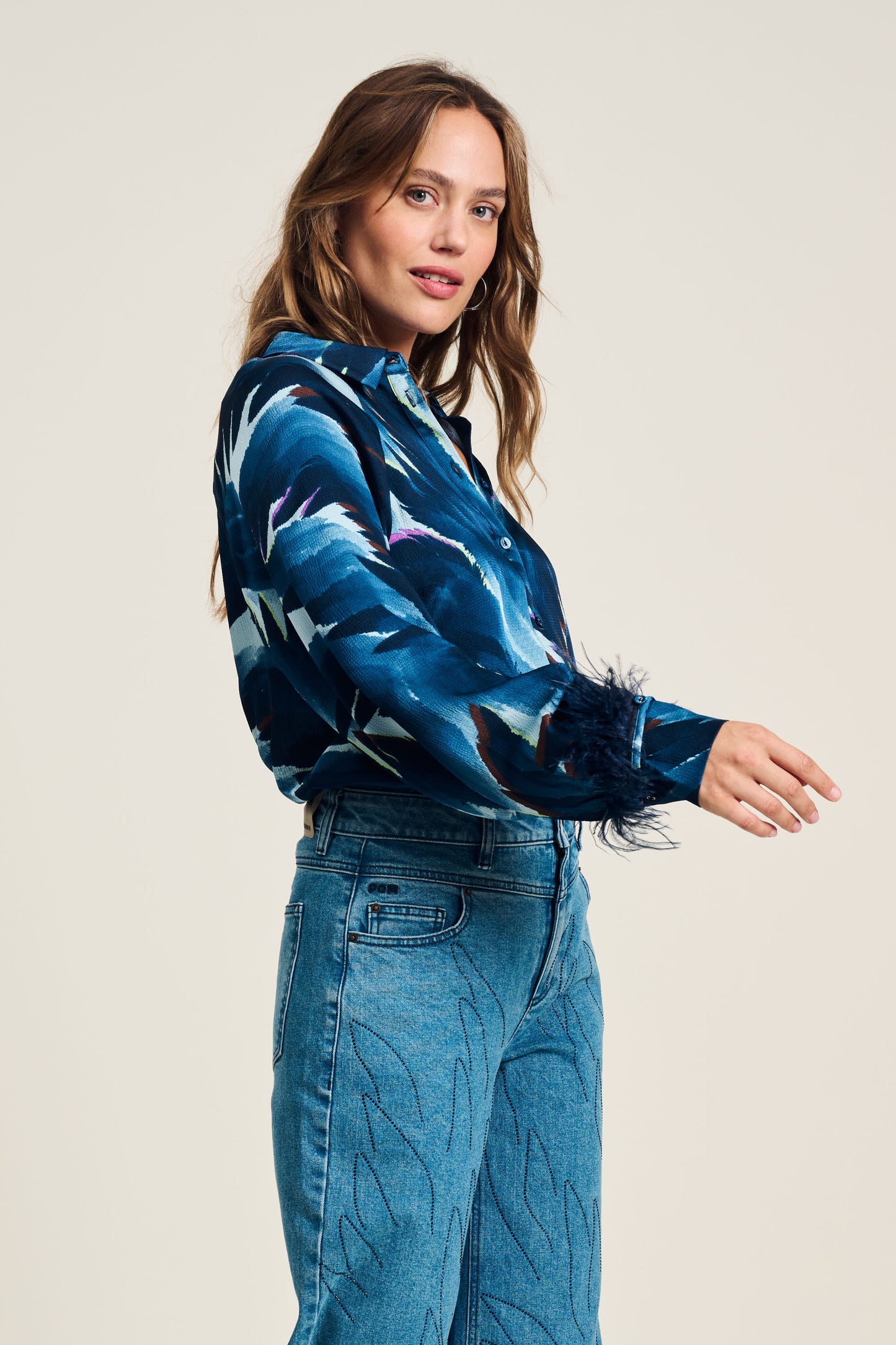 POM Feather Blue Blouse