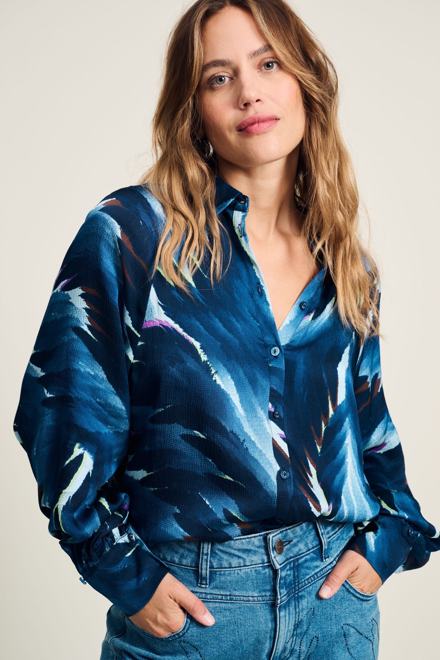 POM Feather Blue Blouse