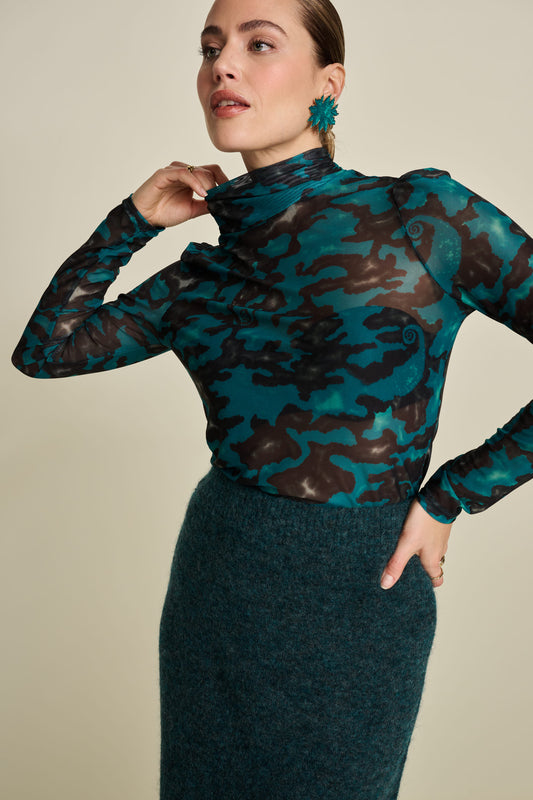 POM Teal Green Turtleneck