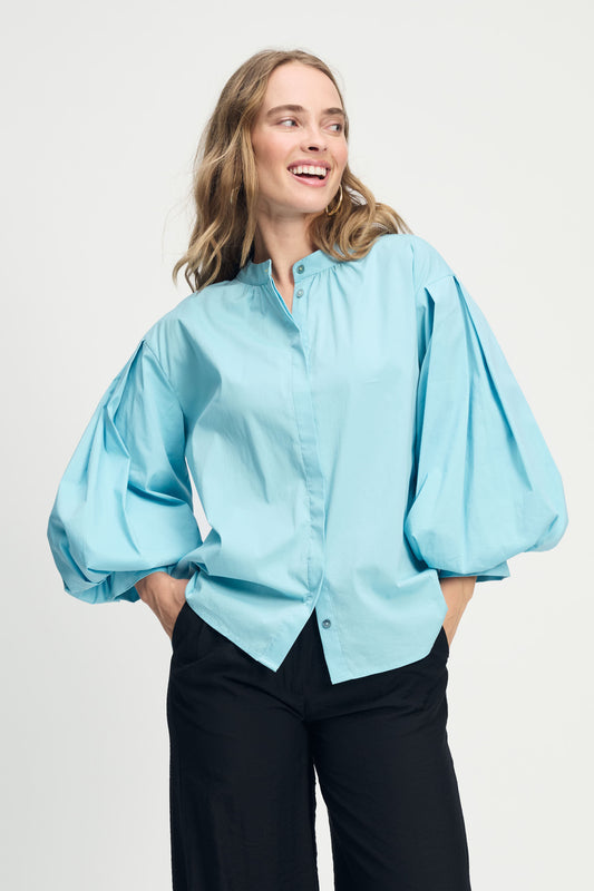 POM Blouse Poplin Sky Blue