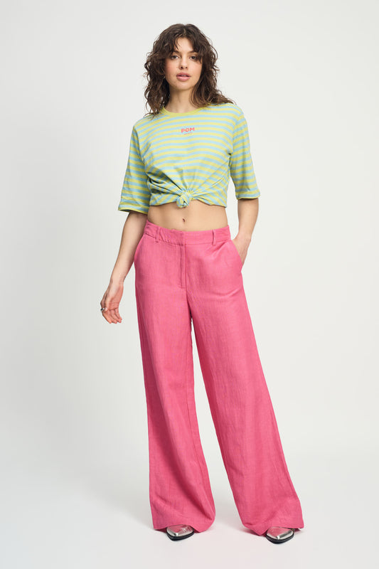 POM Pants Raspberry Linen