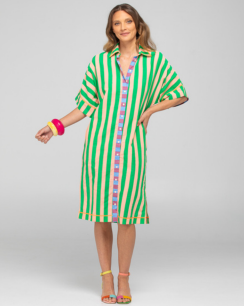 Boom Shankar Maui Shirt Dress Capri Peach