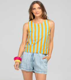 Boom Shankar Hara Top Reversible Capri Peach