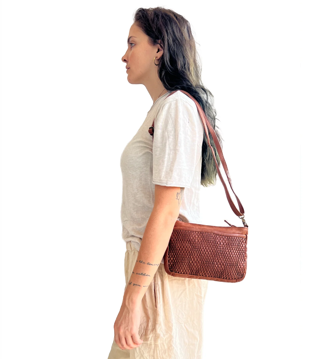 Leather Summer Handwoven Handbag