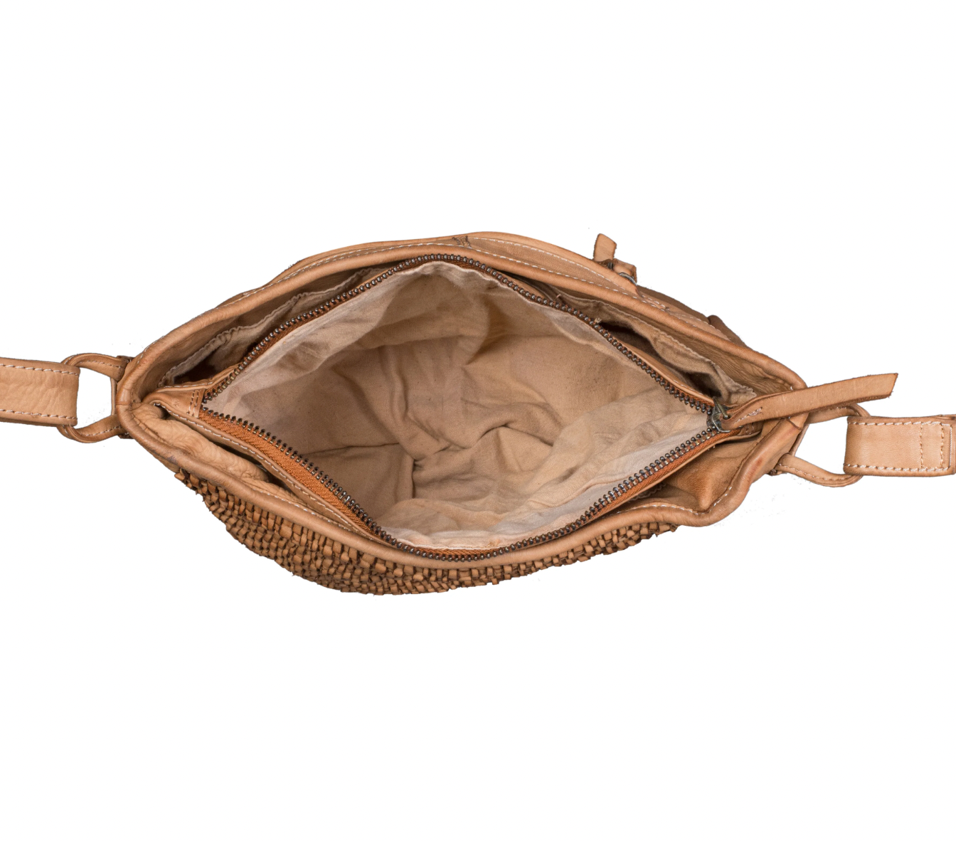 Petra Washed Genuine Leather Handwoven Handbag