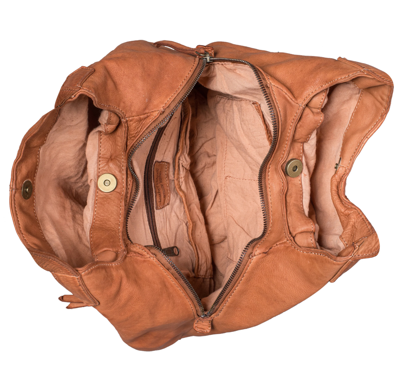 Mani Washed Leather Handwoven Handbag