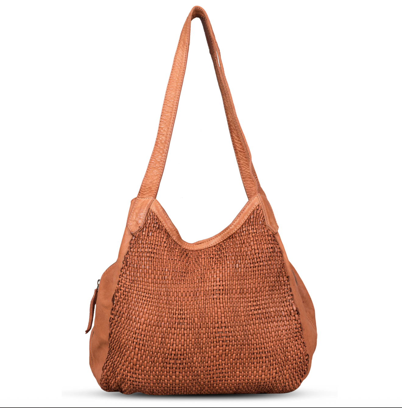 Mani Washed Leather Handwoven Handbag