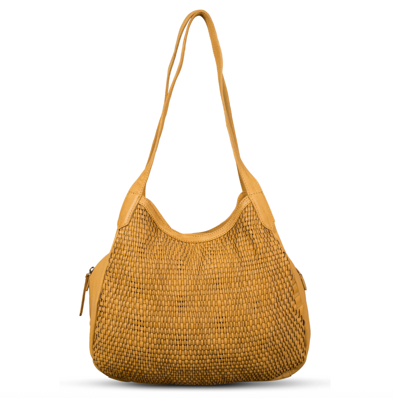 Mani Washed Leather Handwoven Handbag