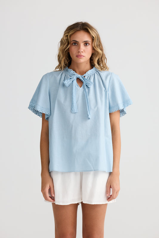 Talisman Cherri Top Light Blue