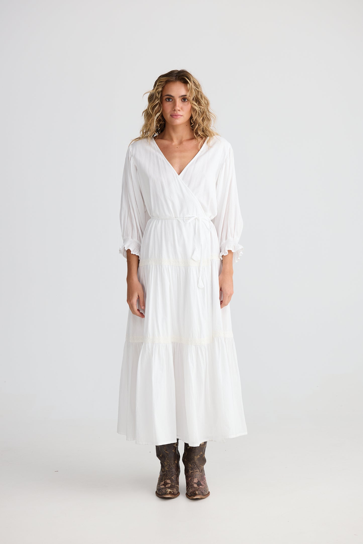 Talisman Lunar Wrap Dress White