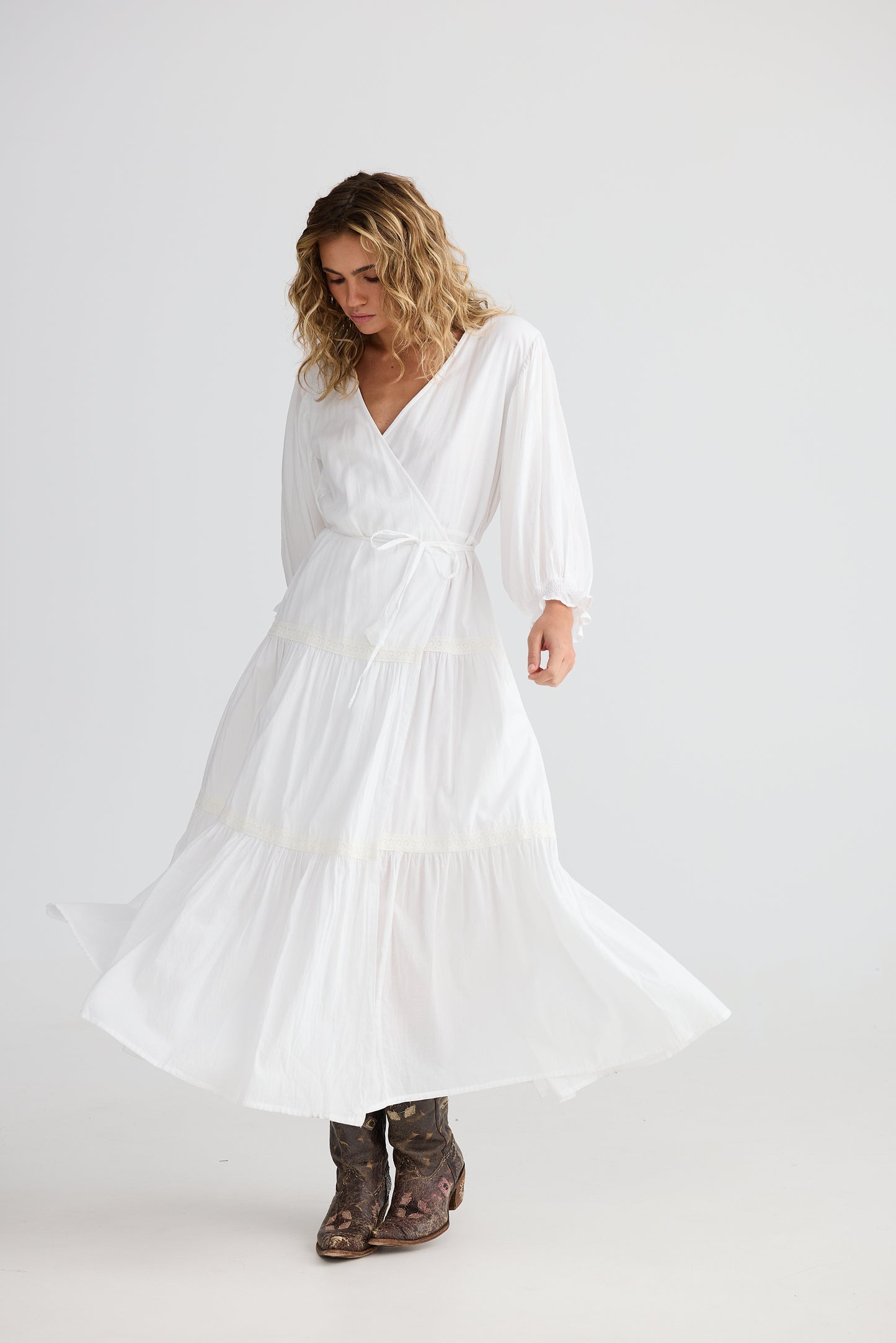 Talisman Lunar Wrap Dress White
